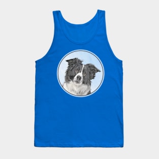 Border Collie Painting - Cute Original Dog Art Tank Top